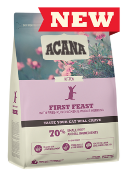 ACANA First Feast Kitten pienso natural sin cereales para gatitos con pollo y pescado