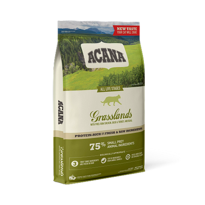 Pienso ACANA Grasslands sin cereales con proteínas frescas para gatos de todas las edades