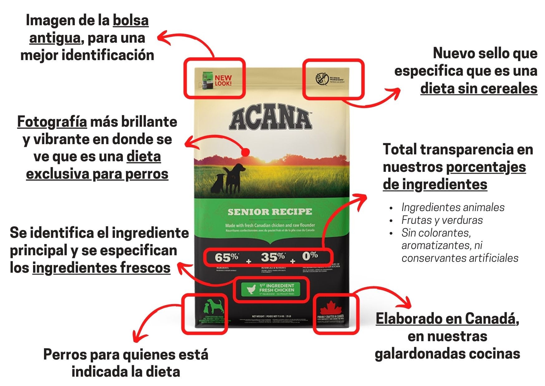 ACANA Senior | Pienso natural sin cereales para perros mayores de 7 años