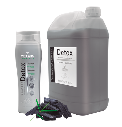 Champú profesional Artero Detox con carbón activo para perros y gatos, formato 5 litros