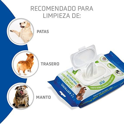 Artero guantes limpiadores para mascotas, higiene rápida de perros y gatos