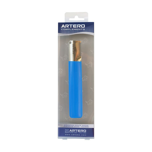 Artero Striping Azul Ancho herramienta profesional para perros de pelo duro