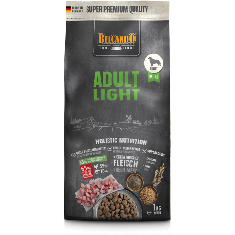 BELCANDO Adult Light pienso bajo en grasa con L-carnitina para perros adultos con sobrepeso o baja actividad