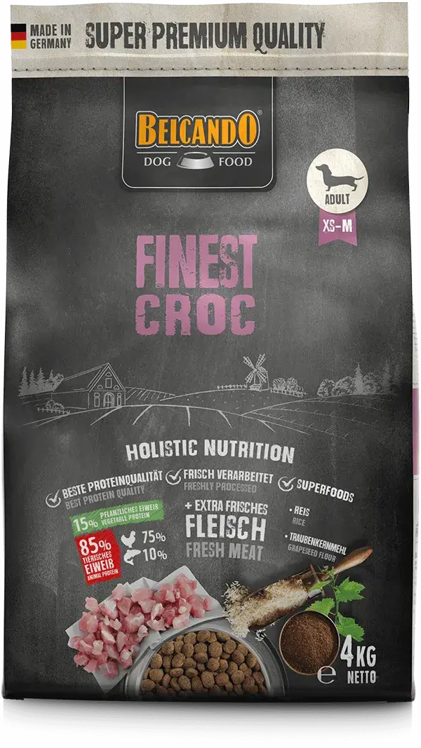 BELCANDO Finest Croc pienso premium con pato y efecto salsa para perros adultos pequeños y medianos