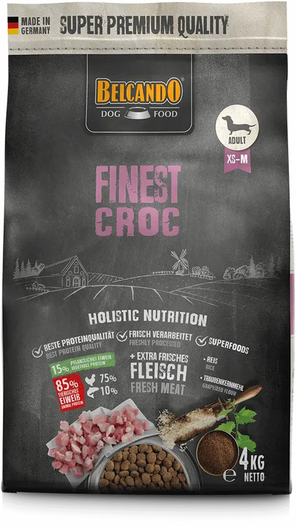 BELCANDO Finest Croc pienso premium con pato y efecto salsa para perros adultos pequeños y medianos