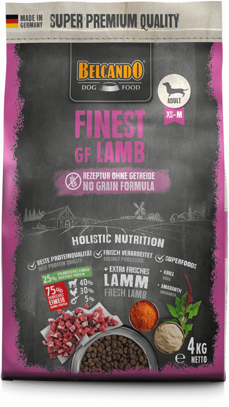 BELCANDO Finest Grain Free Lamb – Pienso sin cereales ni gluten con cordero fresco para perros adultos