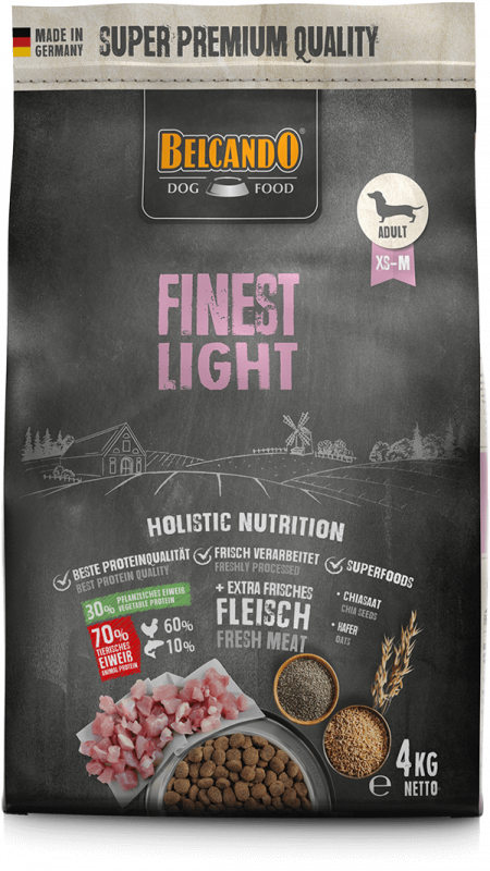 BELCANDO Finest Light pienso con carne fresca de ave para perros pequeños y medianos con tendencia al sobrepeso o senior