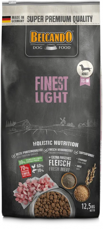 BELCANDO Finest Light pienso con carne fresca de ave para perros pequeños y medianos con tendencia al sobrepeso o senior