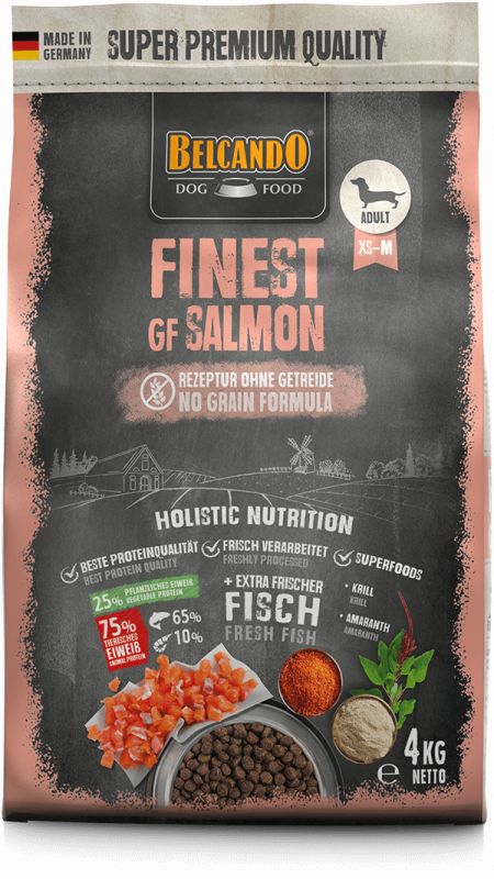 BELCANDO Finest Grain Free Salmon pienso sin cereales con salmón para perros adultos pequeños y medianos