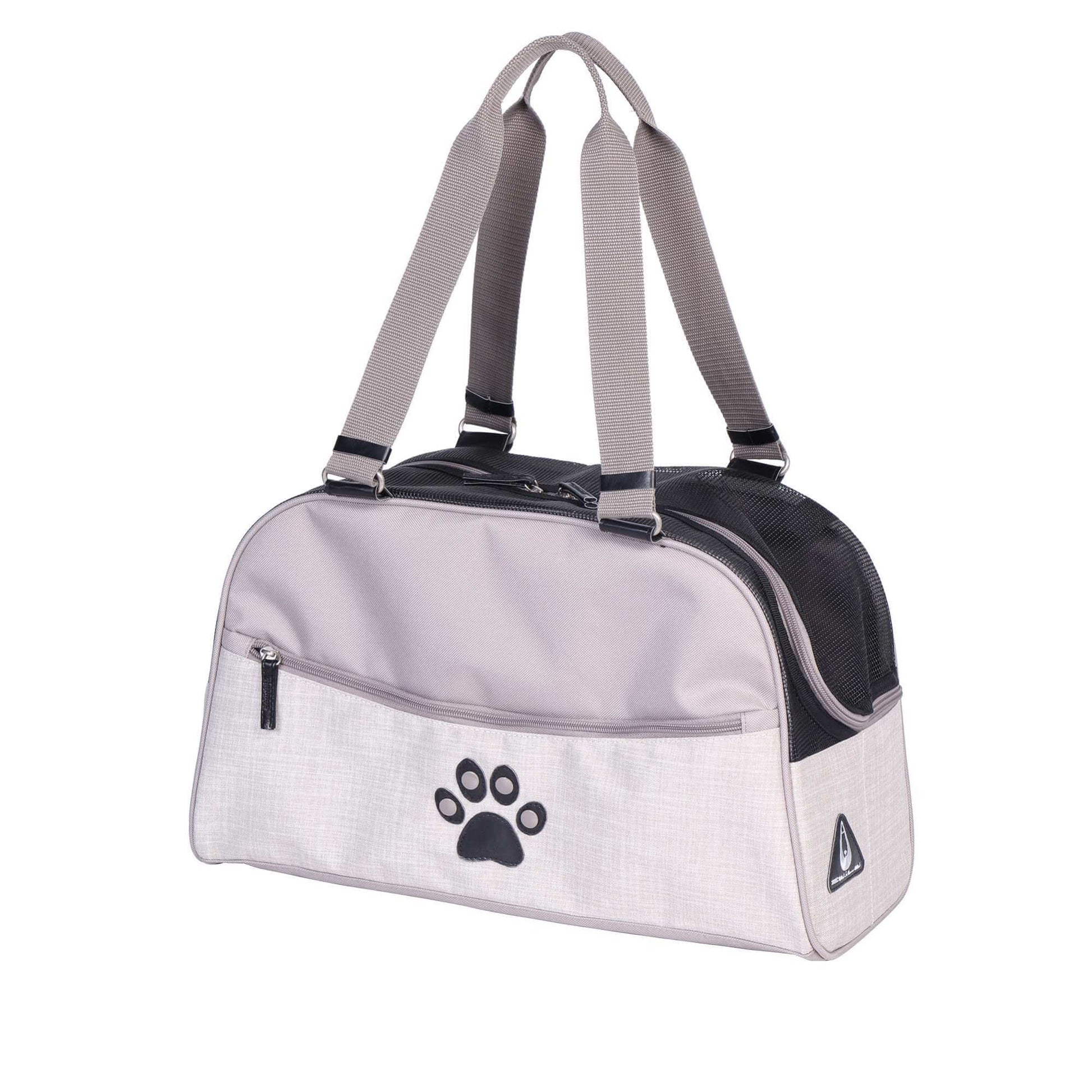Bolso para mascotas modelo Banten ZU&LU gris de 44 cm. Transportín elegante, cómodo y seguro para perros y gatos pequeños.