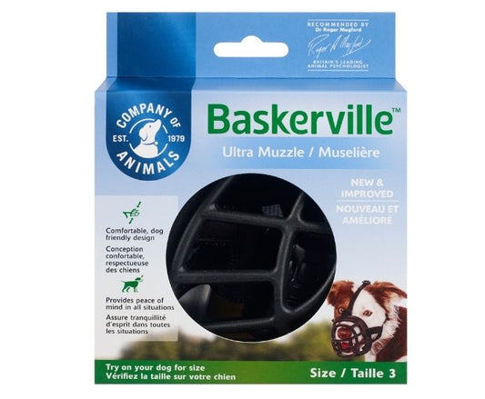 Bozal Baskerville Ultra Muzzle negro en diferentes tallas para perros