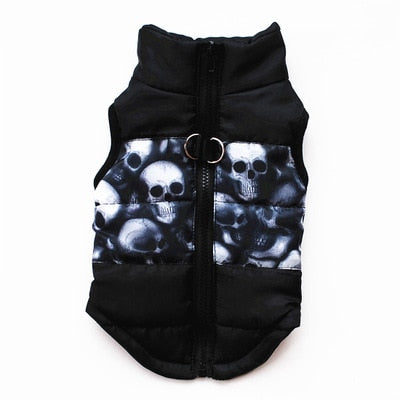 Chaleco deportivo estampado para perros y gatos, con arnés integrado.
