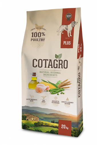 Saco de pienso Cotagro Plus 20 kg para perros activos o madres gestantes