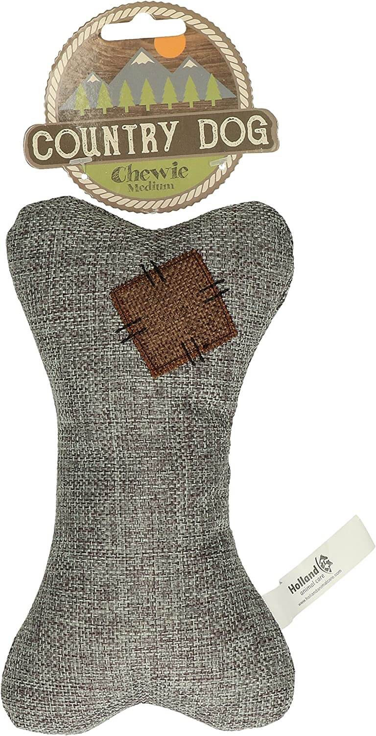 Juguete de peluche Country Dog Chewie con forma de hueso para perro de 20 cm