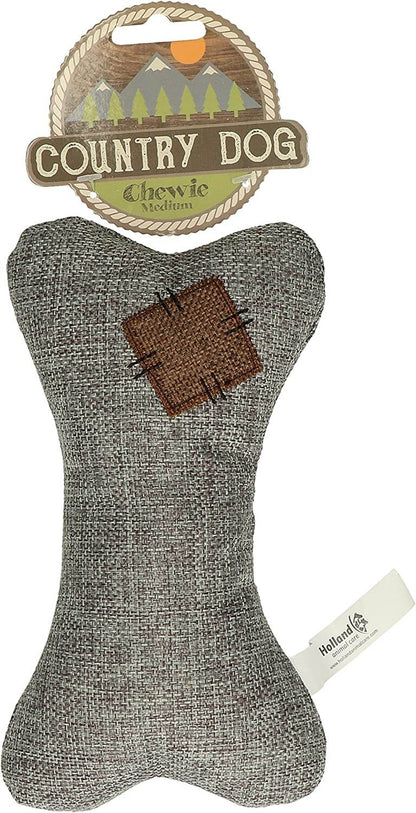 Juguete de peluche Country Dog Chewie con forma de hueso para perro de 20 cm