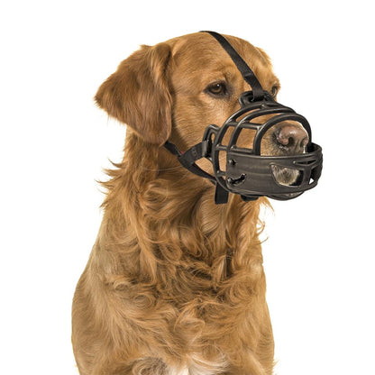 Bozal de goma Duvo ajustable con acolchado y frontal abatible para perros