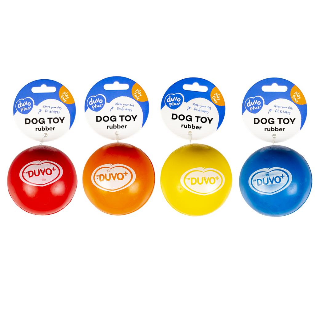 Pelota de goma DUVO DURA MIX para perros, resistente y con rebote alto