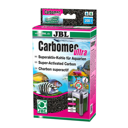 Envase de JBL Carbomec Ultra 500, carbón activo para acuarios marinos, Malawi y Tanganika.