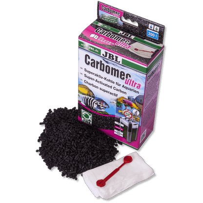 Envase de JBL Carbomec Ultra 500, carbón activo para acuarios marinos, Malawi y Tanganika.