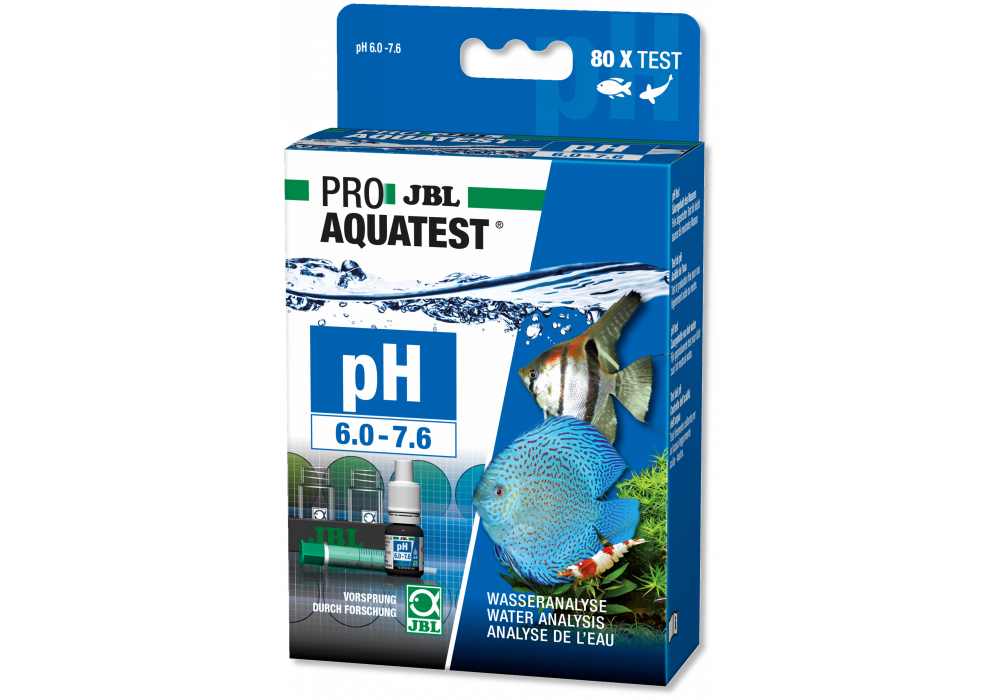 Kit JBL ProAquaTest pH 6,0–7,6 para medir el pH en acuarios de agua dulce.