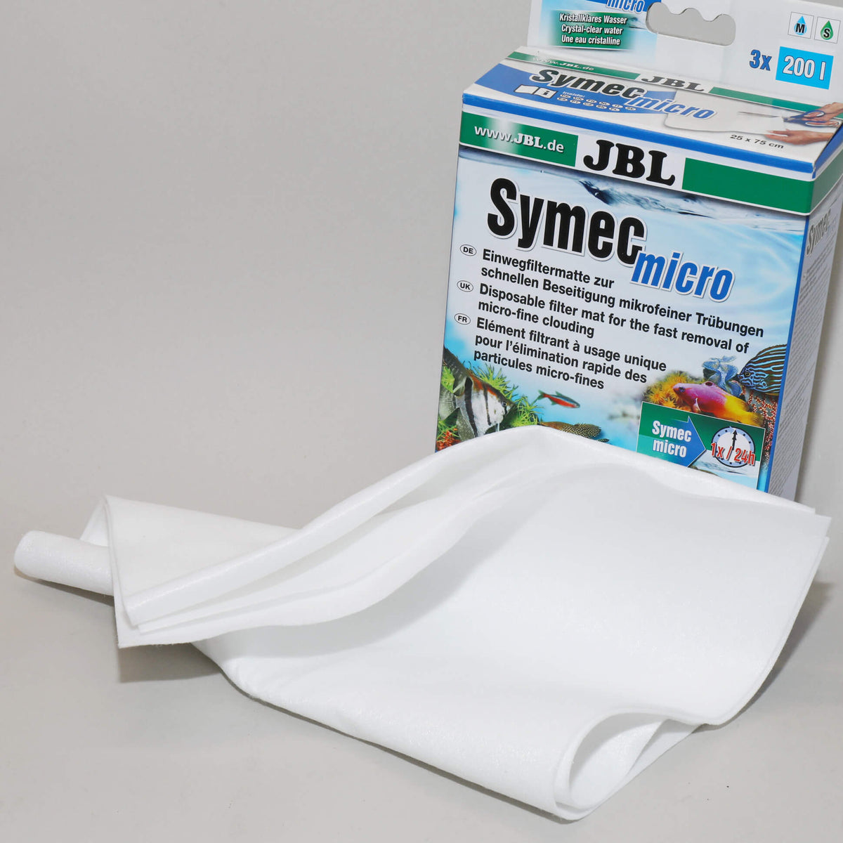 Microfieltro filtrante JBL Symec Micro de 25 × 74 cm para acuarios de agua dulce y salada.