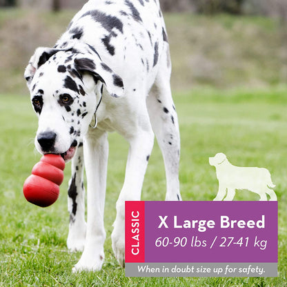 KONG Classic juguete resistente de caucho natural para perros, ideal para masticar, jugar y rellenar con snacks, disponible en Gabo y Gordo E Shop.
