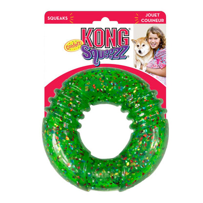 KONG CONFETTI SQUEEZZ JUGUETE ANILLO CON SONIDO PARA PERRO T-MEDIUM Gabo y Gordo Pet Shop, tienda online en las Islas Canarias, España, tienda online para mascotas, perros, gatos, conejos, tortugas, animales, accesorios para mascotas en general. 