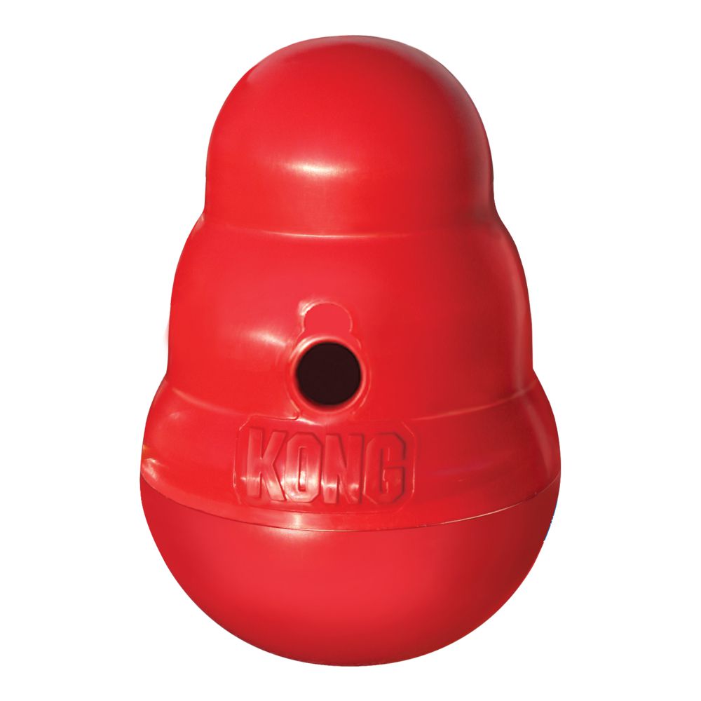 KONG Wobbler dispensador de comida / Wobbler dispensador de golosinas.  Gabo y Gordo Pet Shop, tienda online en las Islas Canarias, España, tienda online para mascotas, perros, gatos, conejos, tortugas, animales, accesorios para mascotas en general. 