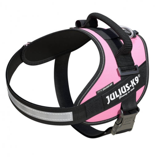 Arnés ajustable JULIUS K9 IDC Powerharness de color rosa para perros.