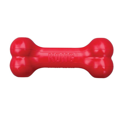 KONG Goodie Bone Rojo hueso dispensador de golosinas para perros con Denta-Ridges