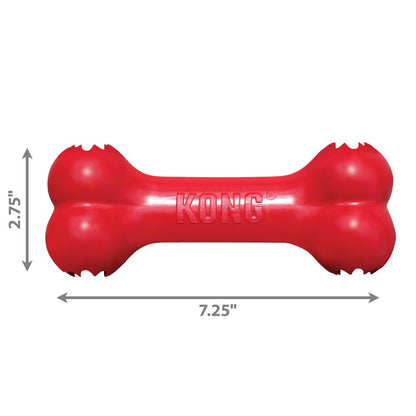 KONG Goodie Bone Rojo hueso dispensador de golosinas para perros con Denta-Ridges