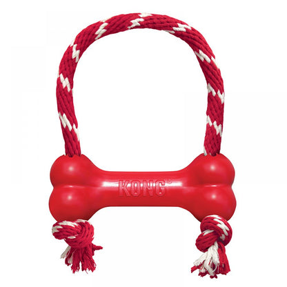 Juguete KONG Goodie Bone XS con cuerda de algodón para perros pequeños