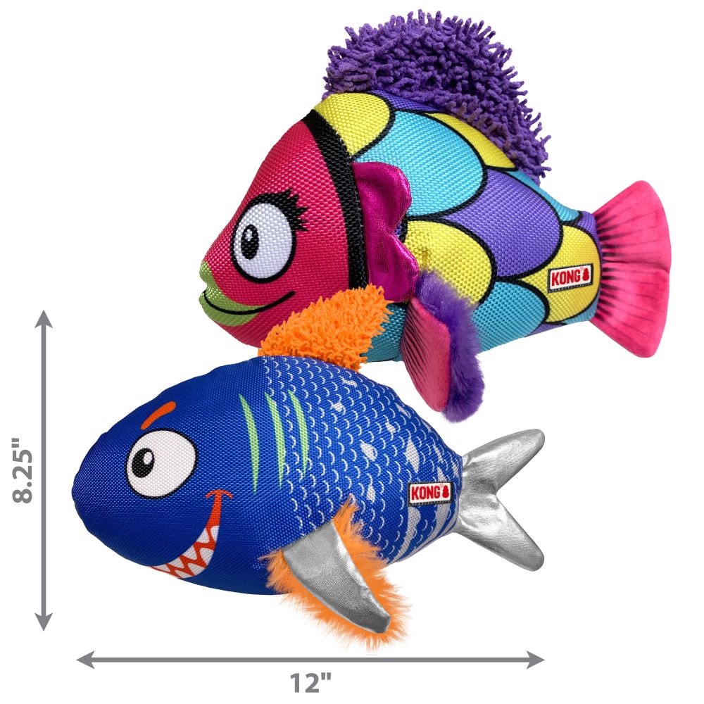 KONG Reefz Assorted talla S peluche duradero con sonido para perros