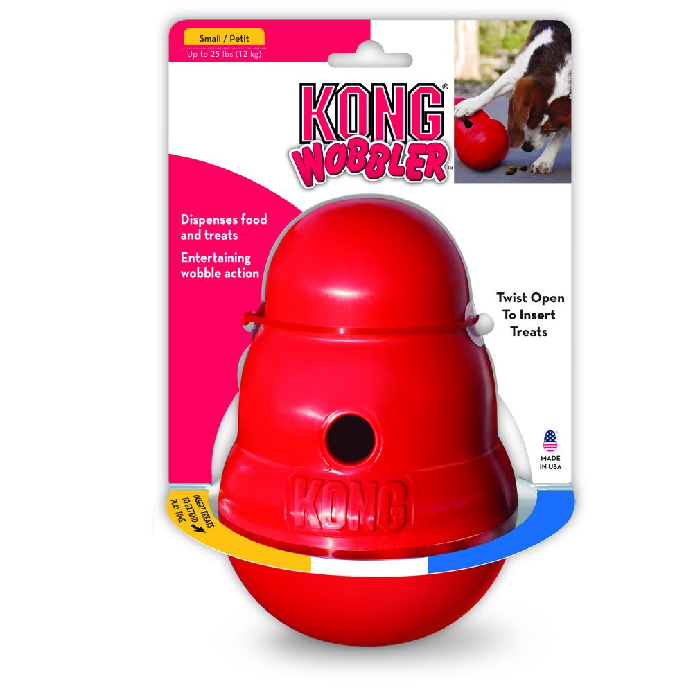 KONG Wobbler dispensador de comida / Wobbler dispensador de golosinas.  Gabo y Gordo Pet Shop, tienda online en las Islas Canarias, España, tienda online para mascotas, perros, gatos, conejos, tortugas, animales, accesorios para mascotas en general. 