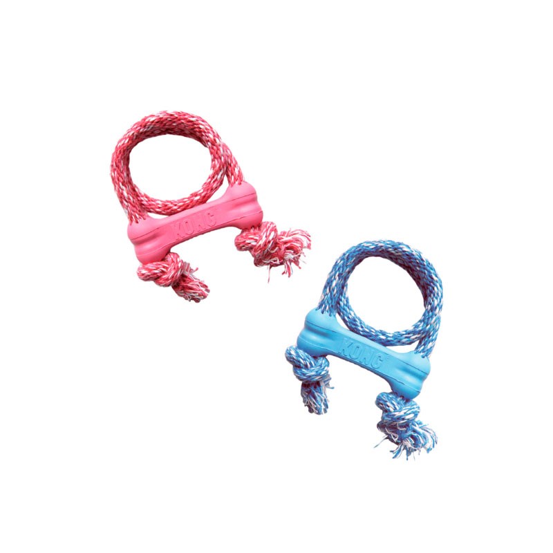 KONG PUPPY GOODIE BONE WITH ROPE XSMALL – Banana-Pet.  Gabo y Gordo Pet Shop, tienda online en las Islas Canarias, España, tienda online para mascotas, perros, gatos, conejos, tortugas, animales, accesorios para mascotas en general. 