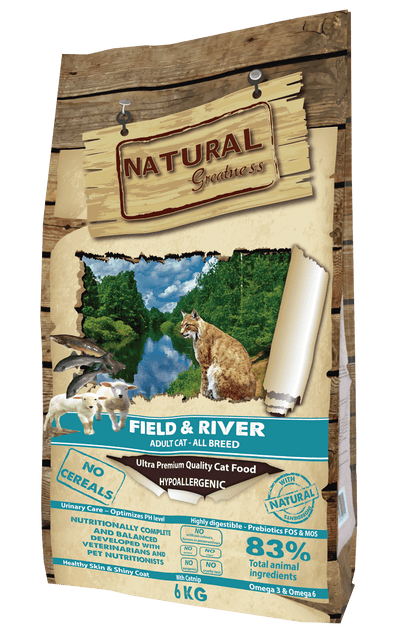 Pienso Natural Greatness Field & River sin cereales para gatos adultos