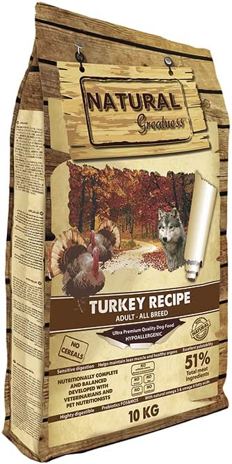 Pienso Natural Greatness Pavo sin cereales para perros adultos con digestión sensible en Canarias