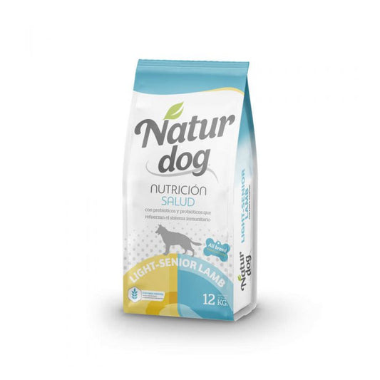 Saco de pienso NATURDOG Light Senior Lamb – alimento natural para perros mayores