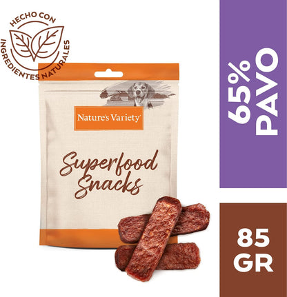 Barritas naturales para perros con pavo, arándanos rojos y calabaza. Snack complementario bajo en calorías cocido al horno, sin aditivos.