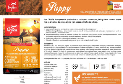 Pienso ORIJEN Puppy natural sin cereales para cachorros de todas las razas