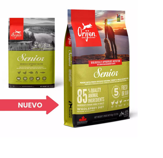 Pienso ORIJEN Senior natural sin cereales para perros mayores de todas las razas