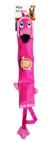 OUTWARD HOUND Fire Biterz Flamingo rosa, juguete resistente sin relleno para perros