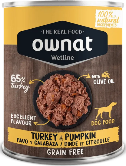 Ownat Wetline Pavo y Calabaza – Comida húmeda sin cereales para perros