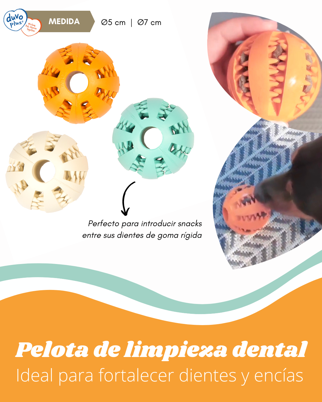 DUVO Pelota con sabor para limpieza dental de 5 y 7cm PARA PERRO en Gabo&Gordo Pet Shop en Las Palmas de Gran Canaria tienda para mascotas, perros, gatos, conejos, tortugas, animales, accesorios para mascotas