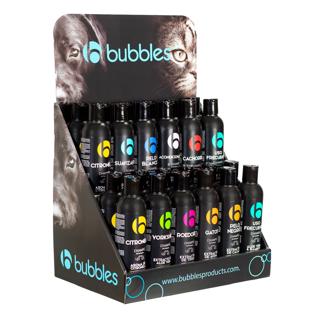 BUBBLES CHAMPÚ PELO NEGRO CACAO Gabo y Gordo E Shop, la mejor tienda online en las Islas Canarias, España, tienda online para mascotas, perros, gatos, conejos, tortugas, animales, accesorios para mascotas en general. 
Gabo y Gordo E Shop in Canary Islands, the best store for pets, dogs, cats, rabbits, turtles, animals, pet accessories.