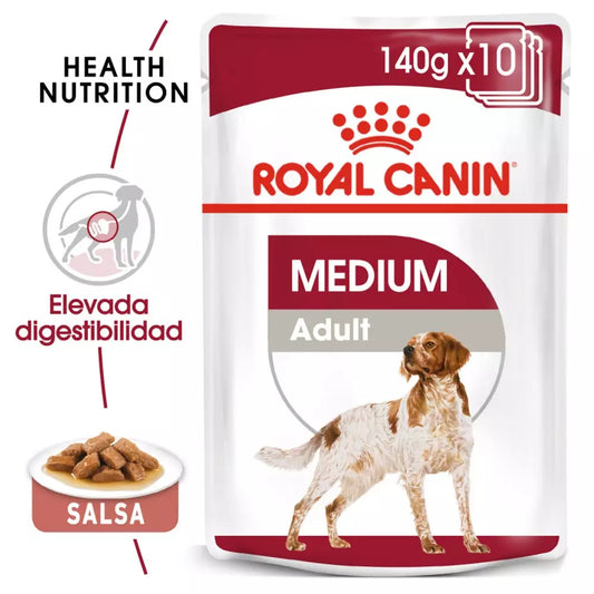 ROYAL CANIN Medium Adult Pouch 140 g x 10 unidades | Comida húmeda para perros Gabo&Gordo Pet Shop en Las Palmas de Gran Canaria tienda para mascotas, perros, gatos, conejos, tortugas, animales