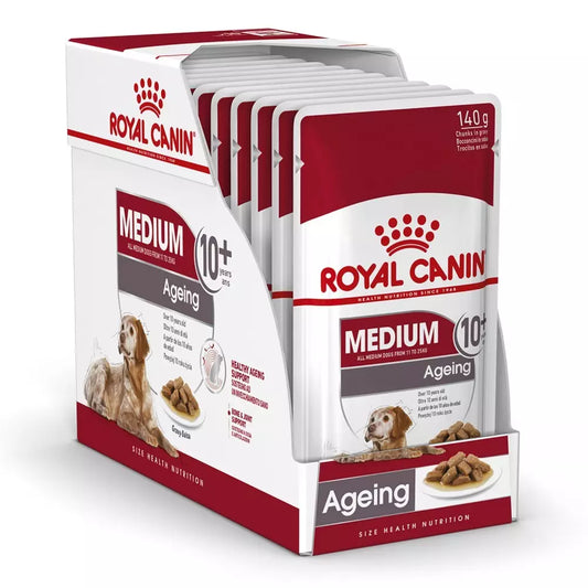 Pack Royal Canin Medium Ageing 10+ 10x140g para perros medianos sénior