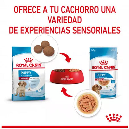 Royal Canin Medium Puppy pouch 10x140g comida húmeda cachorro raza mediana Gabo y Gordo E Shop Gran Canaria