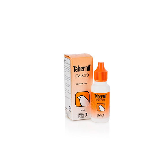Suplemento mineral Tabernil Calcio 20 ml para aves ornamentales en épocas de puesta y crecimiento