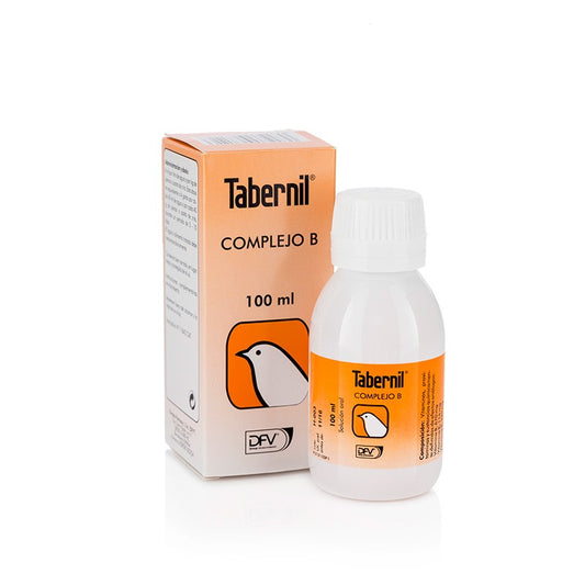 Suplemento vitamínico Tabernil Complejo B para aves ornamentales en frasco de 20 ml